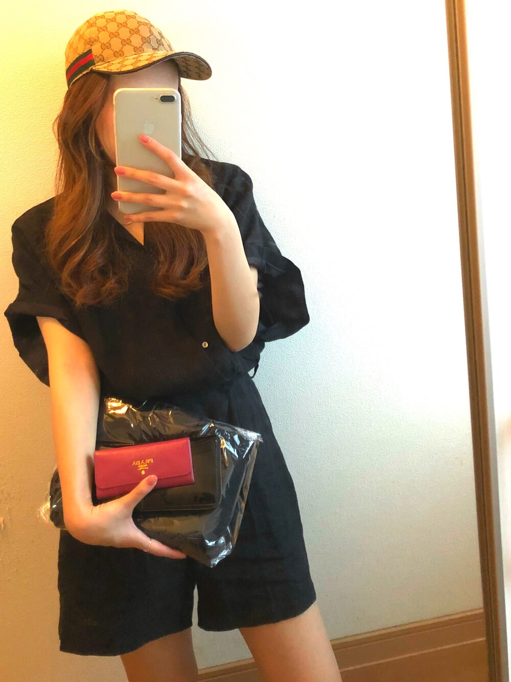 「休日コーデ、ラフ、春夏コーデ、お洒落さんとつながりたい、プチプラ、休日スタイル、GUCCI、夏、今日のコーデ、ラクチンコーデ」｜「GUCCIのアイテム（キャップ、ベージュ系）」を使った、erikaさん（レディース・159cm）の春コーディネートの1枚目の写真