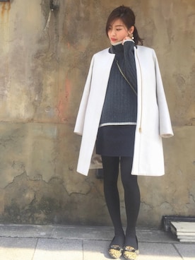 「ノームコア」｜「アイテム（その他アウター）」を使った、はらぺこあおむし🐛さん（レディース・159cm）の冬コーディネート
