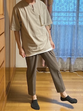 「BASECONTROL（ベースコントロール）のアイテム（アクセサリー）」を使った、Gamiさん（メンズ・170cm）の秋コーディネート