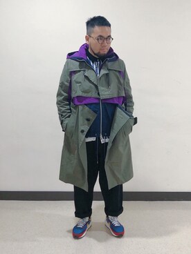 Sacaiのミリタリージャケットを使った人気ファッションコーディネート