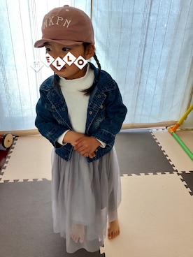 「おさげ」｜「アイテム（ジャケット/アウター）」を使った、Hinaさん（キッズ・90cm）の春コーディネート