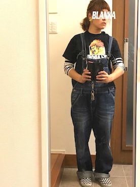 「腕まくり」｜「アイテム（スリッポン）」を使った、chikaさん（レディース・156cm）の秋コーディネート