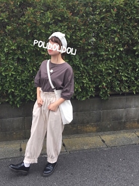 「POU DOU DOU（プードゥドゥ）のアイテム（アクセサリー）」を使った、りなぴ。＊さん（レディース・154cm）の秋コーディネート