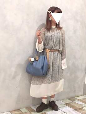 「POU DOU DOU（プードゥドゥ）のアイテム（アクセサリー）」を使った、りなぴ。＊さん（レディース・154cm）の春コーディネート