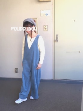 「POU DOU DOU（プードゥドゥ）のアイテム（ハンチング/ベレー帽）」を使った、りなぴ。＊さん（レディース・154cm）の冬コーディネート