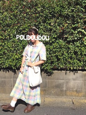 「アイテム（バックパック/リュック）」を使った、りなぴ。＊さん（レディース・154cm）の夏コーディネート