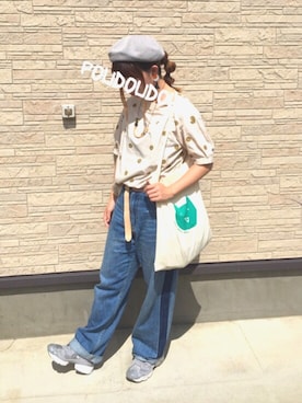 「POU DOU DOU（プードゥドゥ）のアイテム（ハンチング/ベレー帽）」を使った、りなぴ。＊さん（レディース・154cm）の秋コーディネート