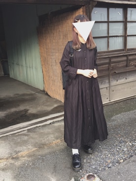 「アイテム（ブローチ/コサージュ）」を使った、りなぴ。＊さん（レディース・154cm）の秋コーディネート