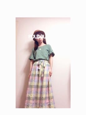 「POU DOU DOU（プードゥドゥ）のアイテム（アクセサリー）」を使った、りなぴ。＊さん（レディース・154cm）の春コーディネート