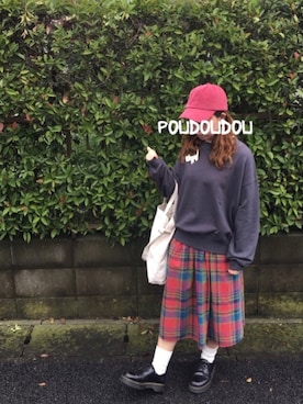 「POU DOU DOU（プードゥドゥ）のアイテム（アクセサリー）」を使った、りなぴ。＊さん（レディース・154cm）の秋コーディネート
