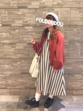 「POU DOU DOU（プードゥドゥ）のアイテム（アクセサリー）」を使った、りなぴ。＊さん（レディース・154cm）の秋コーディネート