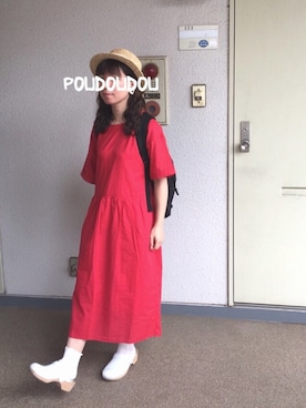 「POU DOU DOU（プードゥドゥ）のアイテム（アクセサリー）」を使った、りなぴ。＊さん（レディース・154cm）の夏コーディネート
