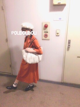 「POU DOU DOU（プードゥドゥ）のアイテム（ハンチング/ベレー帽）」を使った、りなぴ。＊さん（レディース・154cm）の秋コーディネート