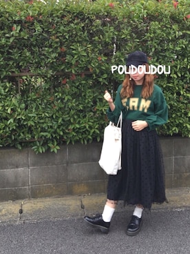 「POU DOU DOU（プードゥドゥ）のアイテム（アクセサリー）」を使った、りなぴ。＊さん（レディース・154cm）の秋コーディネート