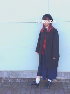 「POU DOU DOU（プードゥドゥ）のアイテム（その他アウター）」を使った、りなぴ。＊さん（レディース・154cm）の冬コーディネート