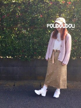 「POU DOU DOU（プードゥドゥ）のアイテム（アクセサリー）」を使った、りなぴ。＊さん（レディース・154cm）の秋コーディネート