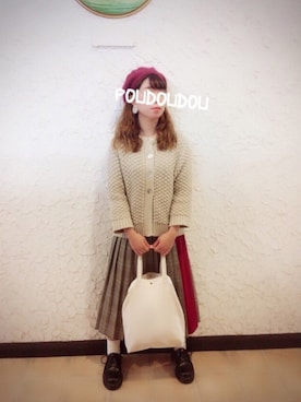 「POU DOU DOU（プードゥドゥ）のアイテム（アクセサリー）」を使った、りなぴ。＊さん（レディース・154cm）の秋コーディネート