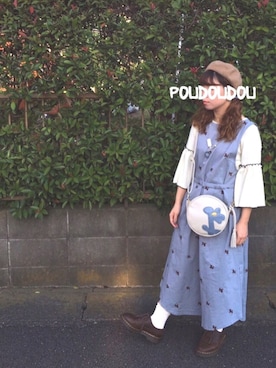 「POU DOU DOU（プードゥドゥ）のアイテム（アクセサリー）」を使った、りなぴ。＊さん（レディース・154cm）の秋コーディネート