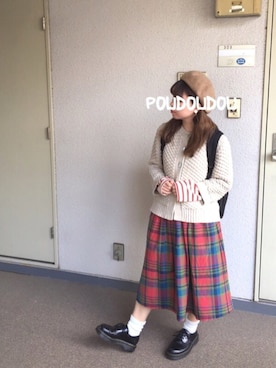 「POU DOU DOU（プードゥドゥ）のアイテム（アクセサリー）」を使った、りなぴ。＊さん（レディース・154cm）の秋コーディネート