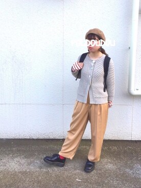 「POU DOU DOU（プードゥドゥ）のアイテム（アクセサリー）」を使った、りなぴ。＊さん（レディース・154cm）の秋コーディネート