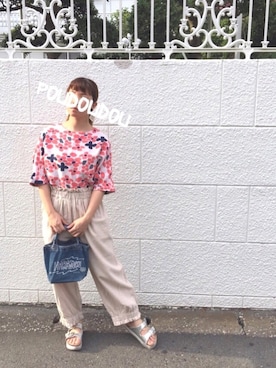 「POU DOU DOU（プードゥドゥ）のアイテム（アクセサリー）」を使った、りなぴ。＊さん（レディース・154cm）の夏コーディネート