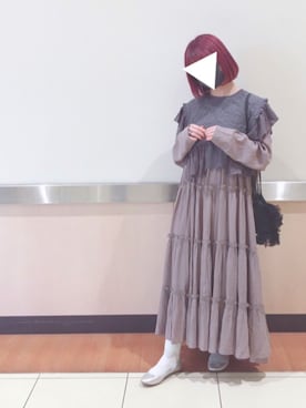 「merry jenny（メリージェニー）のデコラティブな襟（シャツ/ブラウス）」を使った、りなぴ。＊さん（レディース・154cm）の秋コーディネート