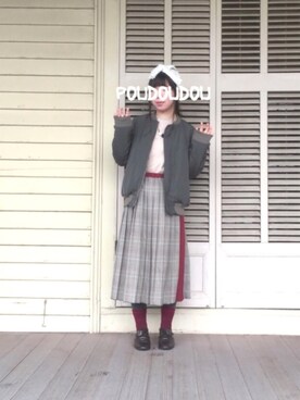 「POU DOU DOU（プードゥドゥ）のアイテム（アクセサリー）」を使った、りなぴ。＊さん（レディース・154cm）の冬コーディネート