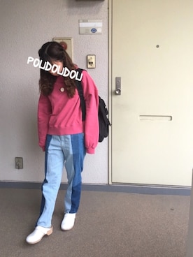 「POU DOU DOU（プードゥドゥ）のアイテム（アクセサリー）」を使った、りなぴ。＊さん（レディース・154cm）の冬コーディネート