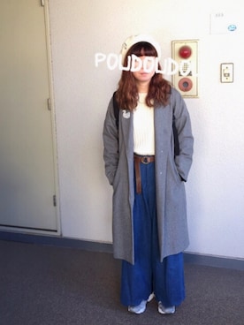 「POU DOU DOU（プードゥドゥ）のアイテム（チェスターコート）」を使った、りなぴ。＊さん（レディース・154cm）の秋コーディネート