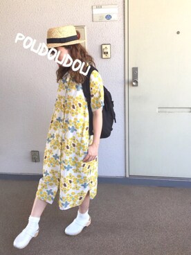「POU DOU DOU（プードゥドゥ）のアイテム（アクセサリー）」を使った、りなぴ。＊さん（レディース・154cm）の夏コーディネート