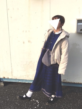 「POU DOU DOU（プードゥドゥ）のアイテム（ダウンジャケット/コート）」を使った、りなぴ。＊さん（レディース・154cm）の冬コーディネート