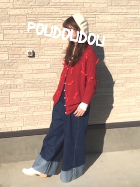 「POU DOU DOU（プードゥドゥ）のアイテム（帽子）」を使った、りなぴ。＊さん（レディース・154cm）の秋コーディネート