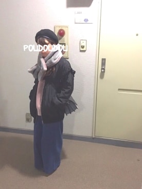 「スカラップ」｜「アイテム（ブルゾン）」を使った、りなぴ。＊さん（レディース・154cm）の秋コーディネート