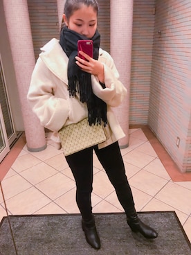「オールバック」｜「アイテム（ジャケット/アウター）」を使った、maaさん（レディース・158cm）の冬コーディネート