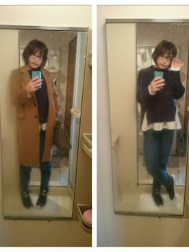 「仕事着」｜「アイテム（チェスターコート）」を使った、えっつんさん（レディース・158cm）の冬コーディネート