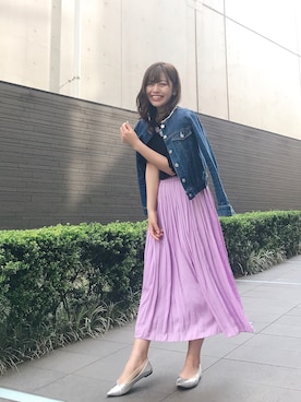 「シルバーシューズ」｜「アイテム（デニムジャケット）」を使った、ゆめちんさん（レディース・160cm）の春コーディネート