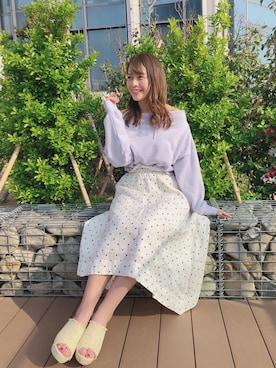 「MERCURYDUO（マーキュリーデュオ）のアイテム（パーカー）」を使った、ゆめちんさん（レディース・160cm）の春コーディネート