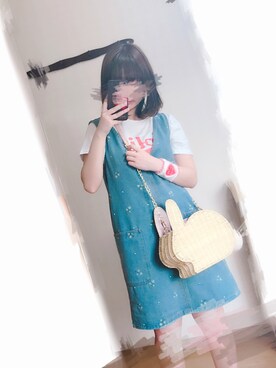 「Honey Salon（ハニーサロン）のアイテム（かごバッグ）」を使った、(*´`)さん（レディース・150cm）の春コーディネート
