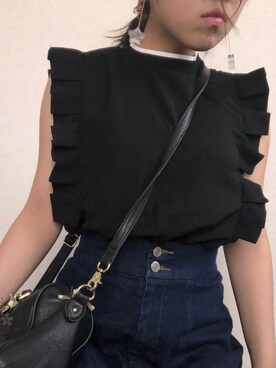 「おおぶりピアス」｜「アイテム（スカート）」を使った、ちぃさん（レディース・154cm）の春コーディネート
