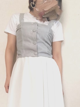 「おおぶりピアス」｜「アイテム（スカート）」を使った、ちぃさん（レディース・154cm）の夏コーディネート