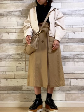 「BALENCIAGA」｜「アイテム（ブルゾン）」を使った、ちぃさん（レディース・154cm）の春コーディネート