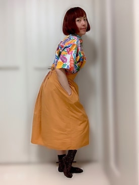 「POU DOU DOU（プードゥドゥ）のアイテム（ジャンパースカート）」を使った、ちぃまゆちゃんさん（レディース・154cm）の夏コーディネート