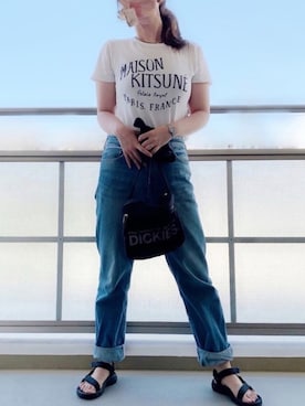 「woadblue（ウォードブルー）のアイテム（パンツ）」を使った、mimさん（レディース・170cm）の夏コーディネート