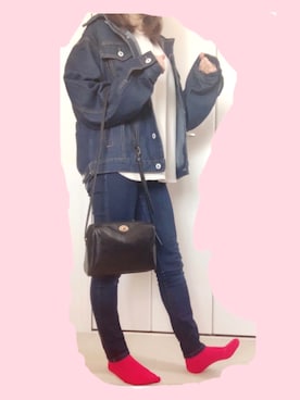 「153cm」｜「アイテム（デニムジャケット）」を使った、den  さん（レディース・153cm）の春コーディネート
