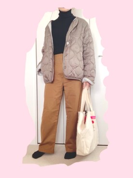 「studio CLIP（スタディオクリップ）のアイテム（ノーカラージャケット）」を使った、den  さん（レディース・153cm）の春コーディネート