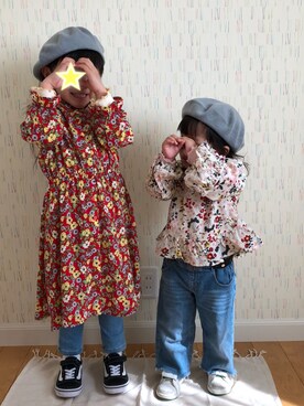 「アイテム（シャツワンピース）」を使った、ひんさんさん（キッズ・100cm）の冬コーディネート