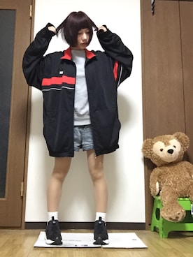 「アイテム（ジャージ）」を使った、かぽりさん（レディース・151cm・20代）の冬コーディネート