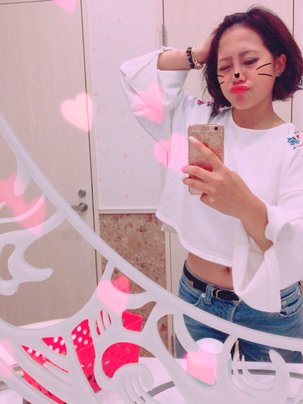 「さわやカジュアル」｜「Rodeo Crownsのアイテム（ベルト、ブラック系）」を使った、yuさん（レディース・156cm）の秋コーディネートの1枚目の写真