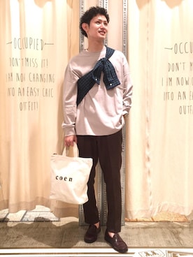 「USAコットン」｜coen tomさん（メンズ・177cm）の秋コーディネート