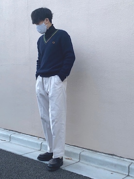 「フレッドペリー」｜「アイテム（その他シューズ）」を使った、kantaogawaさん（メンズ・177cm）の冬コーディネート